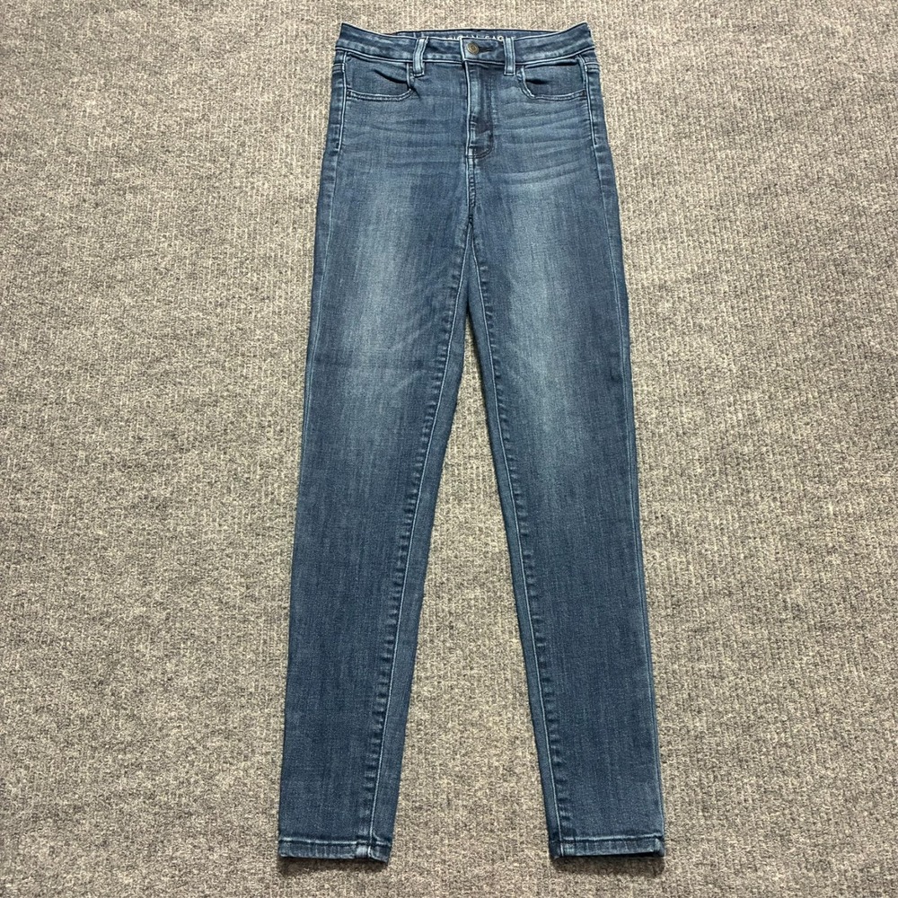 American Eagle Womens Skinny Jeans Size 0 Regular Blue Denim Next Level Stretch